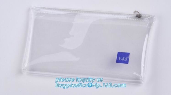 Bolso claro coloreado de encargo biodegradable del artículo de tocador del PVC del viaje de la línea aérea, bolso plegable Kit Bag, bolso del SAS, SAS LTD del artículo de tocador del viaje