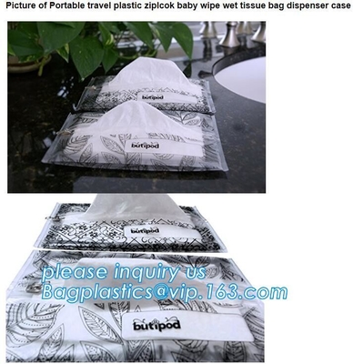 Bolso biodegradable de BUTIPOD, bolso mojado del tejido del viaje k del trapo portátil del bebé, caja que empaqueta, empaquetado del dispensador del tejido