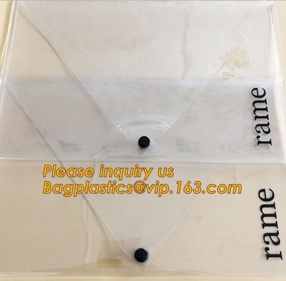 Bolso de los efectos de escritorio del bolso del archivado de documentos de la carpeta de archivos del PVC A4, bagplastics lindo de encargo pac del bolso del archivado de documentos del PVC de la buena calidad