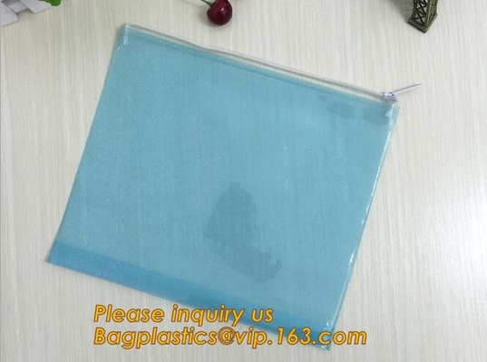 Bolso de la carpeta de archivos de la fuente de escuela del bolso del documento de los efectos de escritorio del tenedor del fichero, bolso plástico de la cremallera del bolso del documento con el buen paquete del precio