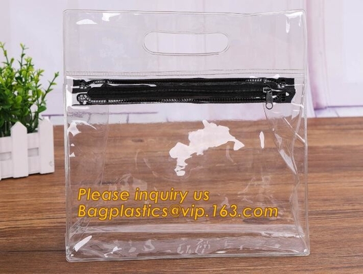 bolsos no-pesados del documento pvc del fichero de los metales k, bolso plástico con la cremallera, bolso impermeable del documento del documento con aduana