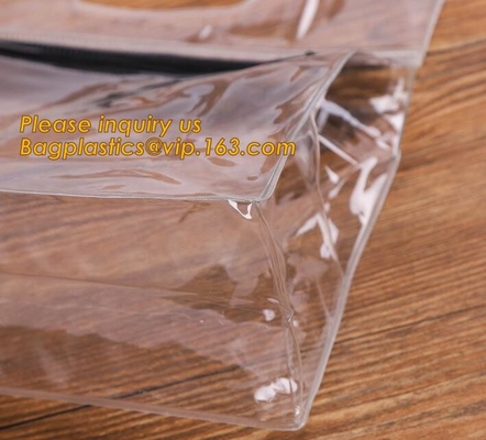 bolsos no-pesados del documento pvc del fichero de los metales k, bolso plástico con la cremallera, bolso impermeable del documento del documento con aduana