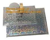 el holographi metálico del correo aéreo subió bolso de burbuja rellenado burbuja del resbalador del bolso de burbuja del anuncio publicitario/k del oro, fábrica olográfica