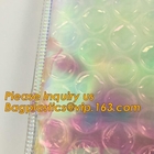 bolso de burbuja transparente de la cremallera del resbalador, bolso portátil reutilizable del protector de la botella de vino de la burbuja del PE, bolso de burbuja de k, resbalador pac