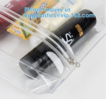 Proveedor cosmético transparente del OEM del bolso del laser del bolso del maquillaje del PVC del holograma, bolso cosmético de la cremallera con el bolso plástico del maquillaje de la manija
