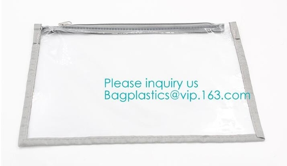 Bolso transparente biodegradable del resbalador de la cremallera de PVC/EVA/TPU, seleccionado por el bolso de la cremallera del cepillo de dientes de los cosméticos de las muchachas con el resbalador