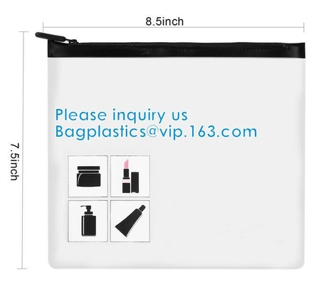 Bolso transparente biodegradable del resbalador de la cremallera de PVC/EVA/TPU, seleccionado por el bolso de la cremallera del cepillo de dientes de los cosméticos de las muchachas con el resbalador