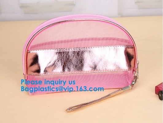 Los 6 cosméticos de las nuevas mujeres del bolso del maquillaje del color de la promoción Mesh Cosmetic Bag viaja bolso cosmético