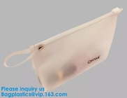 Bolso helado sellado caliente respetuoso del medio ambiente del PVC /EVA k, bolso cosmético impermeable de encargo de la cremallera del PVC del plástico transparente con el logotipo