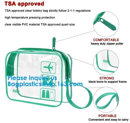 Las mujeres de la cartera viajan organizador Pouch, bolso transparente claro del lavado de la bolsa del artículo de tocador del lavado del PVC del viaje portátil grande
