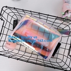 Bolso cosmético del Pvc de la cremallera del holograma, bolso cosmético de la PU de la cremallera del holograma, co-amistoso, a prueba de agua, costura/soldadura en caliente/impresión