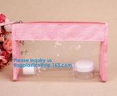 Bolso claro del artículo de tocador del PVC de la cremallera cosmética de encargo del bolso, bolso promocional Logo Toilery Cosmetic Bag de encargo de la cremallera del pvc del bolso del viaje