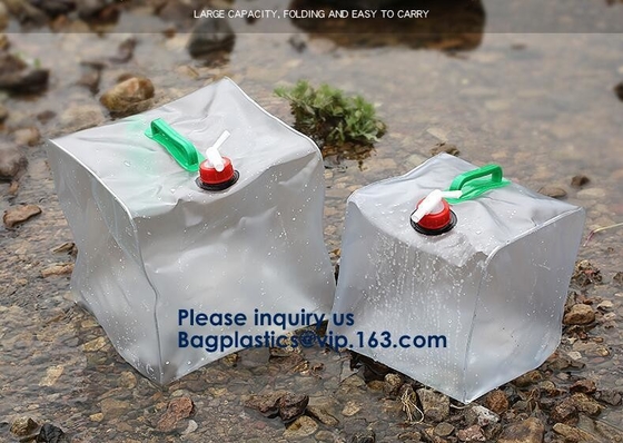 El bolso portátil del tanque, agua del bolso del agua potable empaqueta el agua plegable del PVC del grado portátil verde multicolor de la seguridad alimentaria empaqueta con