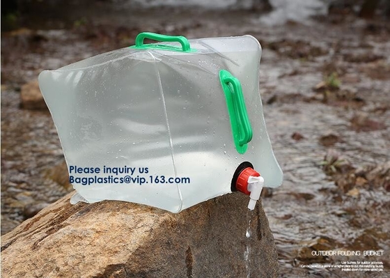 El bolso portátil del tanque, agua del bolso del agua potable empaqueta el agua plegable del PVC del grado portátil verde multicolor de la seguridad alimentaria empaqueta con