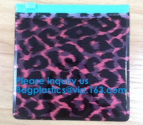 Bolso claro del Pvc k del vinilo del bolso cosmético del Pvc de la cremallera del resbalador, bolso mate del resbalador de la cremallera del PVC con el anillo, Bagease, Bagplastics