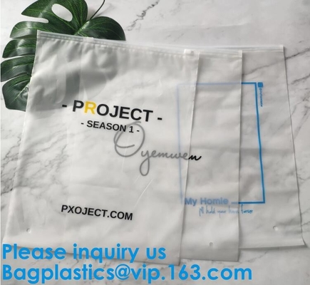 Bolsa helada de encargo biodegradable transparente de la cremallera del resbalador del PVC para el envase de plástico k de la ropa del traje de baño del bikini