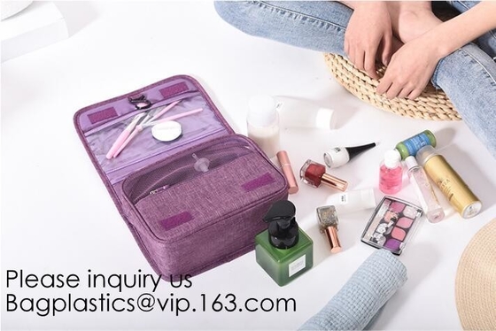 Organizador multifuncional de alta calidad Women Cosmetic Bag, bolso cosmético del maquillaje del viaje de la prenda impermeable de la moda de las mujeres de la lona con