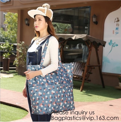 La bolsa de asas grande para las compras al aire libre, bolsos grandes de Tote Canvas Log Shopper Rainbow, bagease de la malla del bolso del comprador del algodón del bolso del comprador
