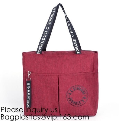 Comprador reutilizable Tote Bags, bolso del promo del plegamiento del poliéster de compras verde barato grande de encargo del comprador del poliéster para W