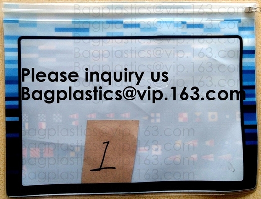 La bolsa impermeable del documento de la regata que los documentos Zip-Lock de la cremallera empaquetan el fichero de la documentación del vinilo empaqueta la lona cosida Pouche