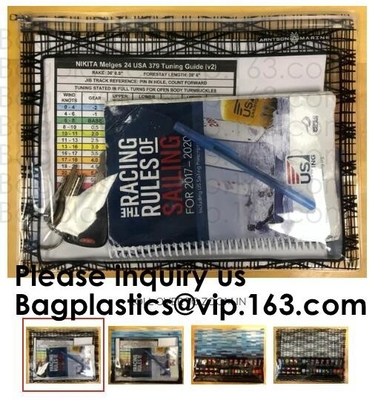 El Pvc de la oficina imprimió bolsos del fichero con la cremallera, bolso barato del fichero de Doucment de la carpeta del resbalador de k, A4 bolso del documento del fichero del PVC k