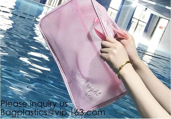 Cierre cosmético plástico transparente de la cremallera de Bag Pouch With del organizador del PVC de Mini Small, bolso claro del maquillaje del pvc del artículo de tocador del viaje