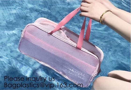 Cierre cosmético plástico transparente de la cremallera de Bag Pouch With del organizador del PVC de Mini Small, bolso claro del maquillaje del pvc del artículo de tocador del viaje