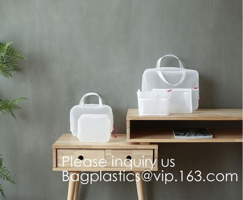 Bolso cosmético del PVC de Pouches Tote Travel Toiletry Bags Transparent del organizador del maquillaje de las mujeres, cosmético claro del viaje de la bolsa del maquillaje