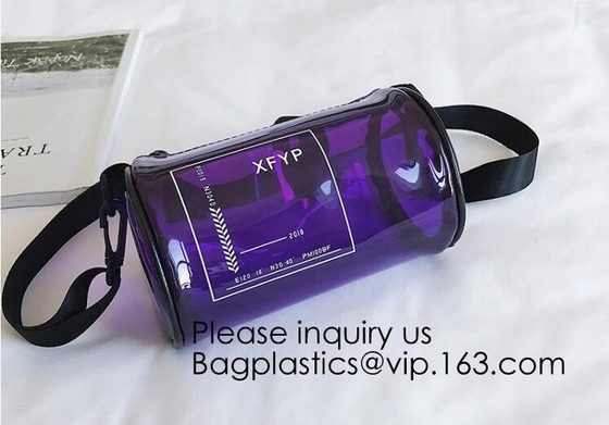 Bolsos del tubo, pequeño bolso cosmético brillante cosmético del maquillaje de la belleza del PVC del bolso de embrague de las mujeres de la bolsa del viaje hermoso promocional