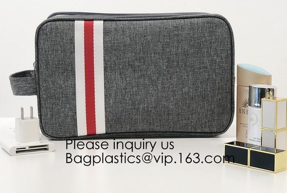 Bolso cosmético del maquillaje de la bolsa de Logo Mini Small Blank Black Cotton del viaje de encargo al por mayor de la lona, bagease, bagplastics pak