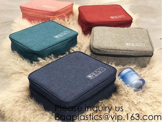 Bolso cosmético del bolso del maquillaje del viaje de la bolsa del artículo de tocador de la lona, venta al por mayor del bolso del maquillaje del bolso del almacenamiento del maquillaje del viaje del bolso del artículo de tocador