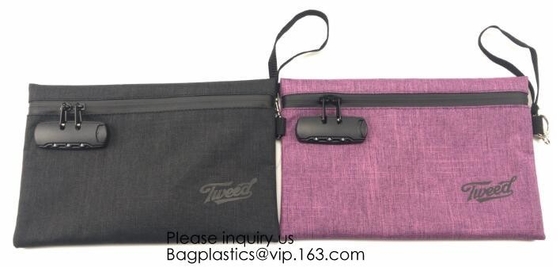 Bolso alineado de encargo de la prueba del olor del olor del carbono activado con la cerradura, cremallera del bolso de Smellproof para el accesorio que fuma, bagease