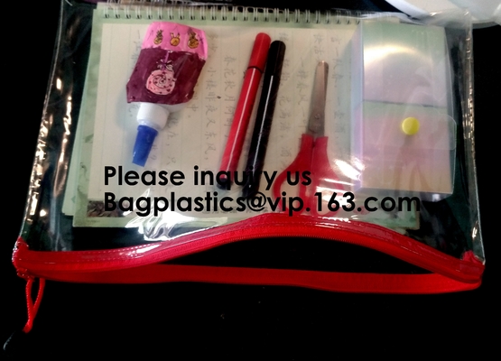 Bolso Zippered impermeable del fichero del PVC Mesh Organizer Storage Bag Durable del bolso del fichero para los efectos de escritorio y el viaje, bagease de la oficina