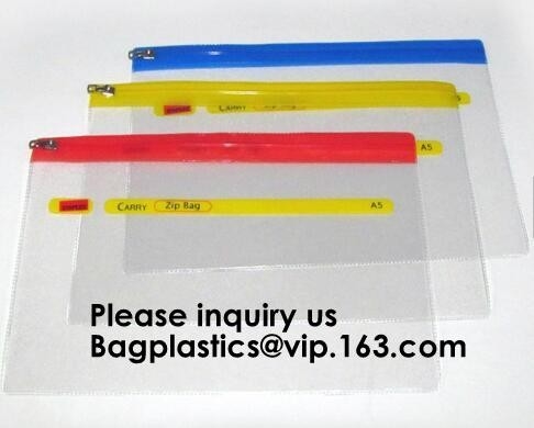 Bolso de impresión ambiental por encargo de la sujeción rápida del bolso del fichero del bolso del Pvc Eva Pe k de la fábrica, paquete de la carpeta de archivos de A4 k