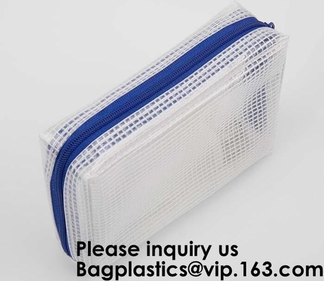 Bolsa material amistosa de los documentos de Eco/bolsillos plásticos del fichero para los niños, bolso amistoso de la malla del PVC del material de Eco, bagease, paquete