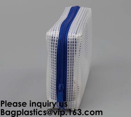 Bolsa material amistosa de los documentos de Eco/bolsillos plásticos del fichero para los niños, bolso amistoso de la malla del PVC del material de Eco, bagease, paquete