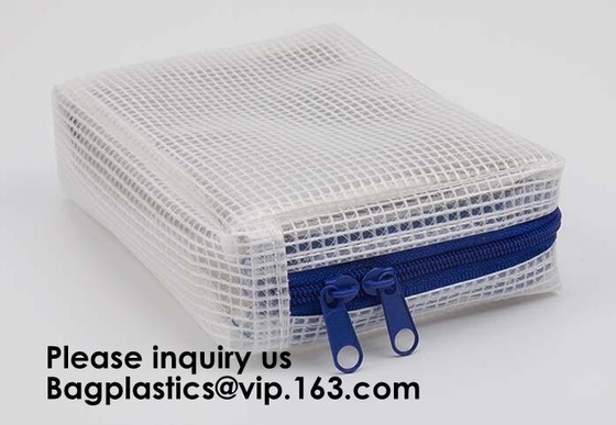 Bolsa material amistosa de los documentos de Eco/bolsillos plásticos del fichero para los niños, bolso amistoso de la malla del PVC del material de Eco, bagease, paquete