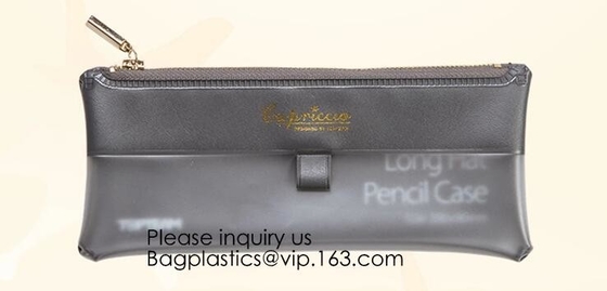 Bolsa de la cremallera para el bolso de la caja del cuero de los efectos de escritorio de los estudiantes de la escuela secundaria de los lápices para Pen.Promotional Logo Printing Custom barato