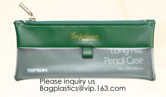 Bolsa de la cremallera para el bolso de la caja del cuero de los efectos de escritorio de los estudiantes de la escuela secundaria de los lápices para Pen.Promotional Logo Printing Custom barato