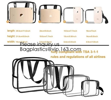 Bolso de encargo del maquillaje de EVA Storage Bag Waterproof Wash del claro de la moda, bolso cosmético con la cerradura plástica de Sealig de la cremallera, Bagease