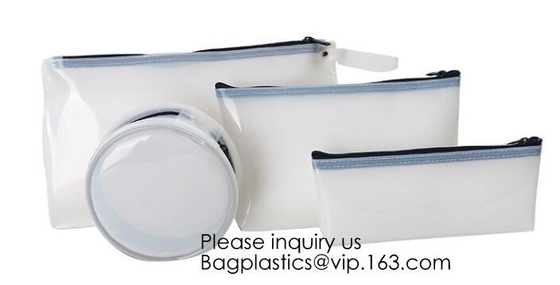 Eco EVA Cosmetic Packaging Zipper Bags material hecha en China, la bolsa de plástico para cosmético/el traje de baño/la bolsa de la cremallera del documento