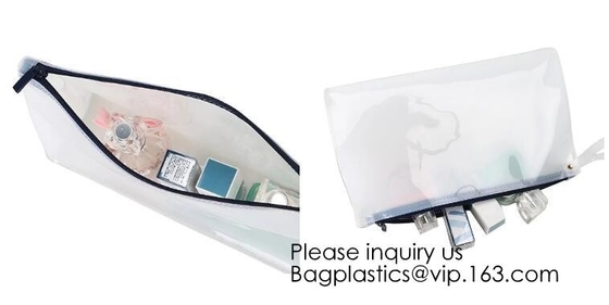 Eco EVA Cosmetic Packaging Zipper Bags material hecha en China, la bolsa de plástico para cosmético/el traje de baño/la bolsa de la cremallera del documento