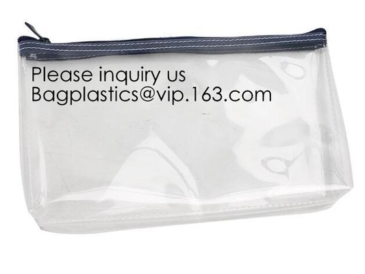Aduana hermosa Eva Bag With Zipper reutilizable, resbalador impreso de encargo transparente de la moda de la cerradura de la cremallera del PVC de Logo Clear de la marca