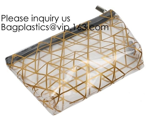 Bolso amistoso de señora Beautiful Transparent Eco EVA Cosmetic de la moda, maquillaje cosmético Tote Bags, bagease, bagplast de la cremallera del PVC
