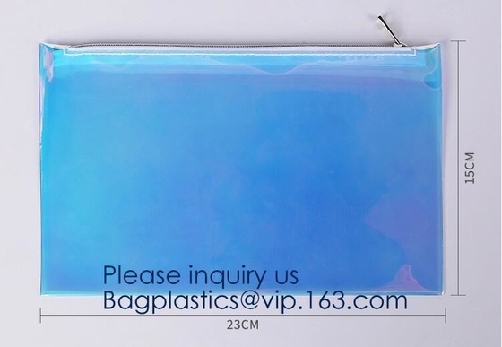 Bolso impermeable de encargo del artículo de tocador del viaje de la bolsa del maquillaje del PVC de la fábrica con Logo Printing, cosmético reciclado honda material del vino