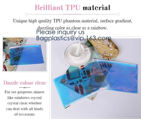 Bolso impermeable de encargo del artículo de tocador del viaje de la bolsa del maquillaje del PVC de la fábrica con Logo Printing, cosmético reciclado honda material del vino