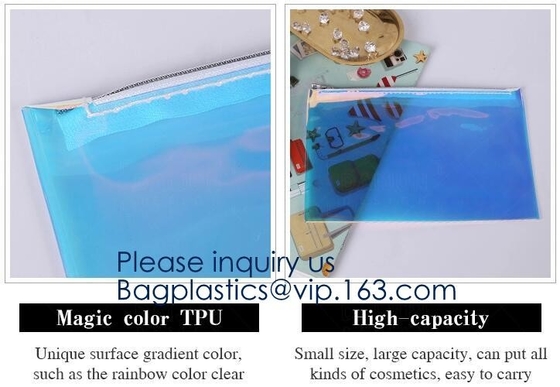 Bolsa portátil de encargo de la cremallera del PVC EVA Travel Cosmetic Bag Clear de Logo Transparent Waterproof del nuevo diseño, bagease, bagplast