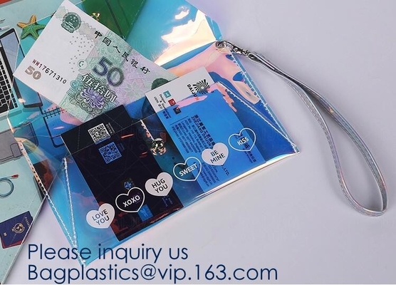 Bolsa portátil de encargo de la cremallera del PVC EVA Travel Cosmetic Bag Clear de Logo Transparent Waterproof del nuevo diseño, bagease, bagplast