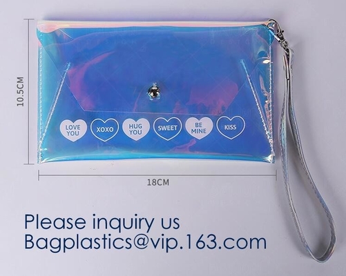Bolsa portátil de encargo de la cremallera del PVC EVA Travel Cosmetic Bag Clear de Logo Transparent Waterproof del nuevo diseño, bagease, bagplast