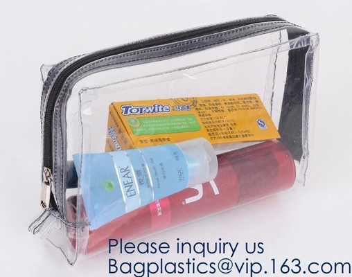 Bolso cosmético promocional con una manija de goma, bolso cosmético de EVA BSCI de las mujeres transparentes amistosas del eco, bagease de la bolsa de EVA